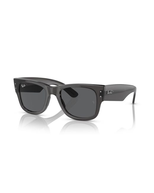 Mega wayfarer gafas de sol montura gris lentes Ray-Ban de color Black