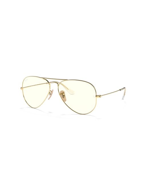 Ray-Ban Black Aviator Clear Evolve Sunglasses Frame Grey Lenses