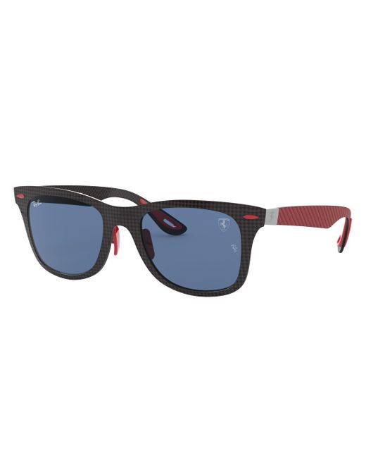 Ray-Ban Sunglasses Unisex Rb8395m Scuderia Ferrari Collection - Black Frame Blue Lenses 52-20