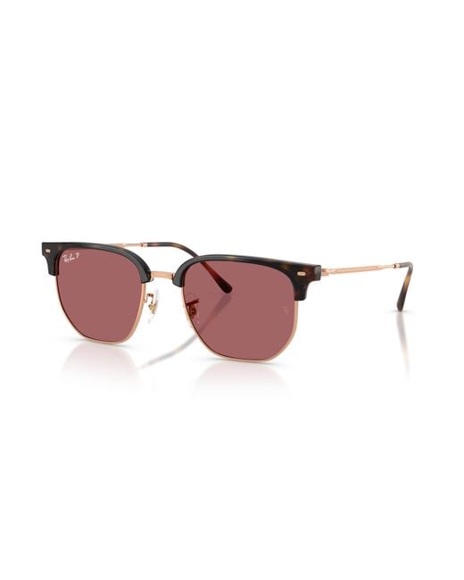 Ray-Ban Black New Clubmaster Online Only Limited Sunglasses Frame Violet Lenses Polarized
