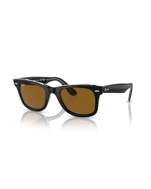 Ray-Ban Black Rb2140f Original Wayfarer Low Bridge Fit Square Sunglasses