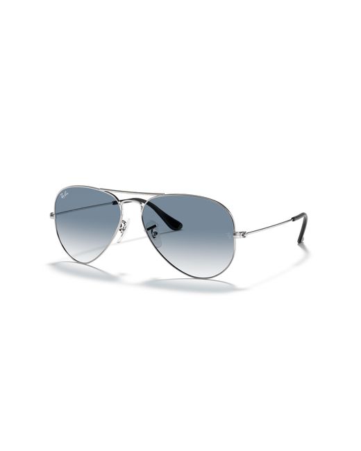 Ray-Ban Black Aviator Gradient Sunglasses Frame Blue Lenses