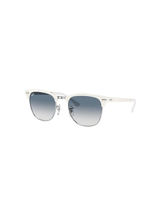 Ray-Ban Clubmaster Metal Zonnebrillen Wit Montuur Blauw Glazen 51-21 - Lyst