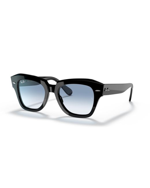 Ray-Ban Black State Street Sunglasses Frame Blue Lenses