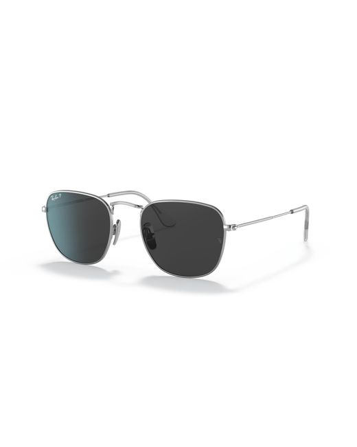 Ray-Ban Frank Titanium Sonnenbrillen Silber Fassung Schwarz Glas Polarisiert 51-20 in Multicolor für Herren