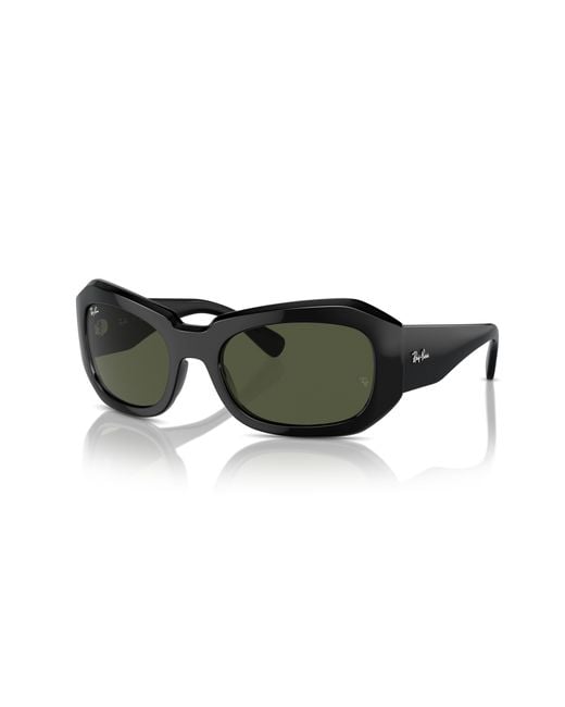 Ray-Ban Black Rb2212 Beate Rectangular Sunglasses