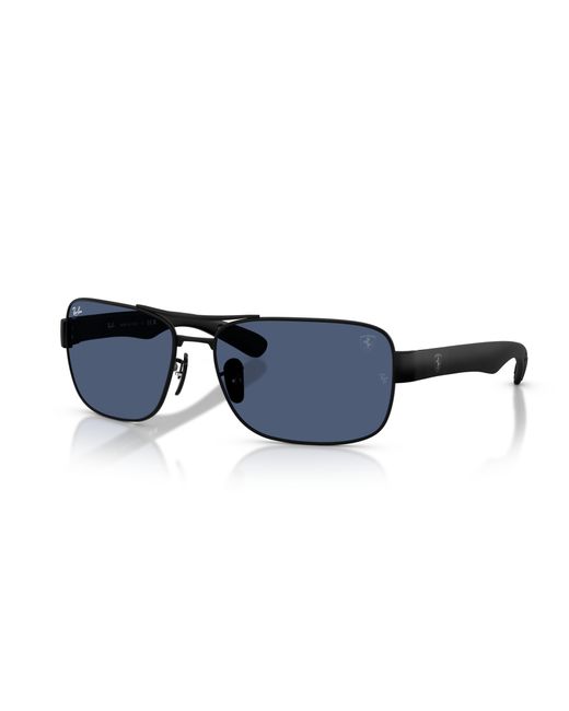 Ray-Ban Black Rb3763m Scuderia Ferrari Collection Sunglasses Frame Blue Lenses