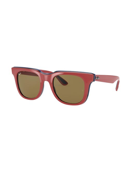 Ray-Ban Black Sunglasses Unisex Rb4368 - Red Frame Brown Lenses 51-21
