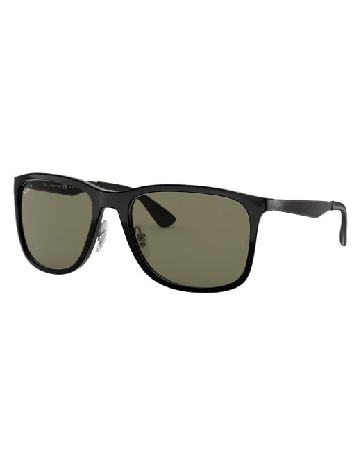 Ray-Ban Black Sunglasses Man Rb4313 - Gunmetal Frame Green Lenses Polarized 58-19 for men