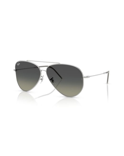 Ray-Ban Black Aviator Reverse Sunglasses Frame Grey Lenses