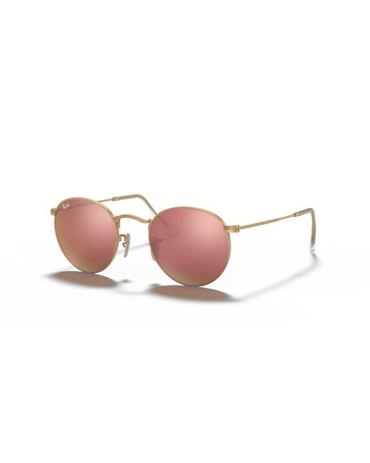 Ray-Ban Brown Round Metal Sunglasses