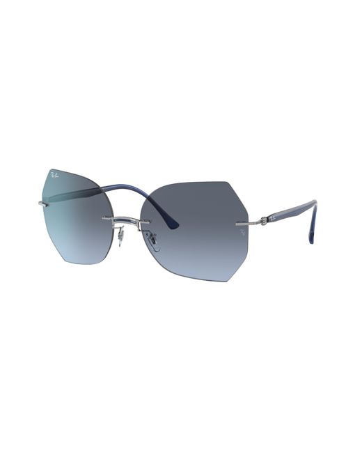 Ray-Ban Black Sunglasses Female Rb8065 Titanium - Blue Frame Blue Lenses 62-18