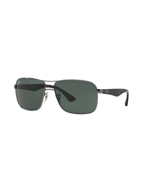 Ray-Ban Rb3516 Sunglasses Black Frame Green Lenses Polarized 59-15 for men