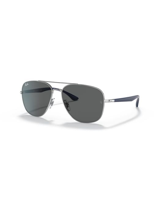 Ray-Ban Black Sunglasses Unisex Rb3683 - Blue Frame Grey Lenses 56-15