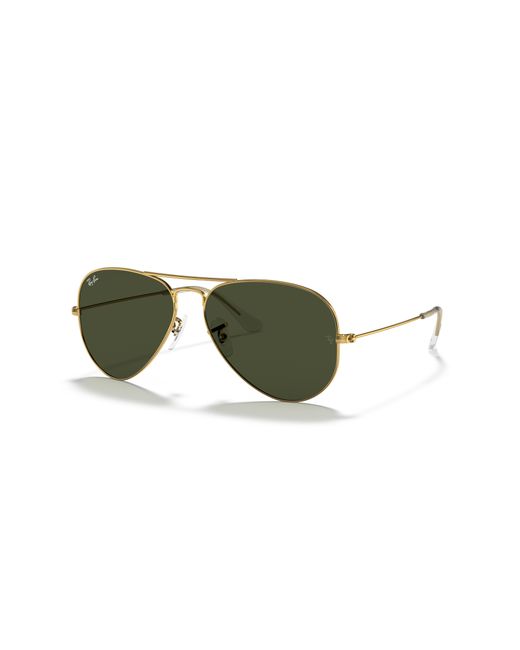 Ray-Ban Black Aviator Classic Sunglasses Frame Green Lenses Polarized