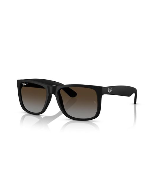 Ray-Ban Black Justin Classic Sunglasses Frame Brown Lenses Polarized for men
