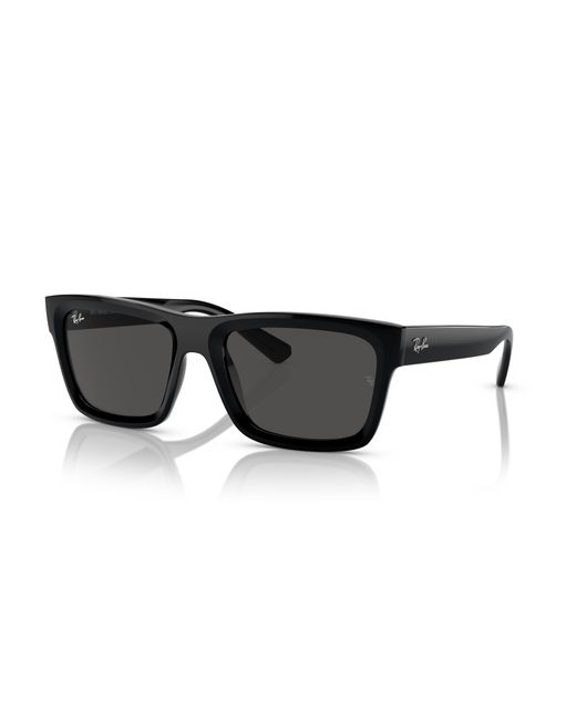 Ray-Ban Black Rb4396f Warren Low Bridge Fit Rectangular Sunglasses for men