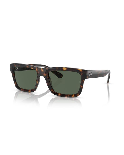 Ray-Ban Black Rb4395f Kiliane Low Bridge Fit Rectangular Sunglasses