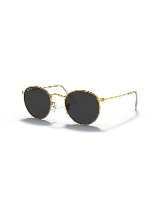 Ray-Ban Round Metal Sunglasses Frame Black Lenses Polarized for men