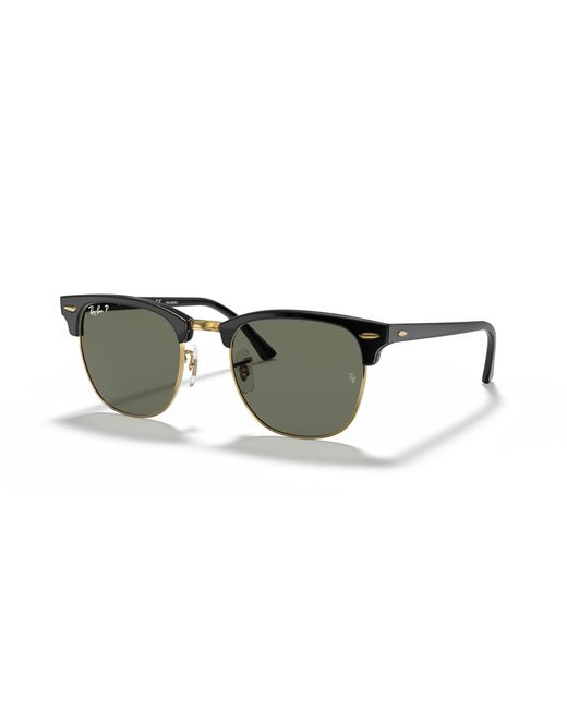 Ray-Ban Black Clubmaster Classic Sunglasses Frame Green Lenses Polarized