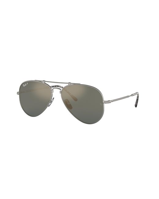 Ray-Ban Black Aviator Titanium Sunglasses Lenses