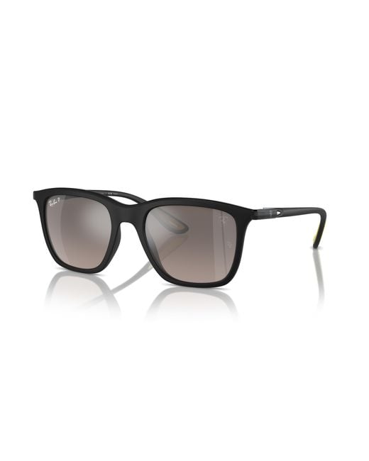 Scuderia ferrari sainz special edition 2024 lunettes de soleil monture verres argent polarisé Ray-Ban en coloris Black