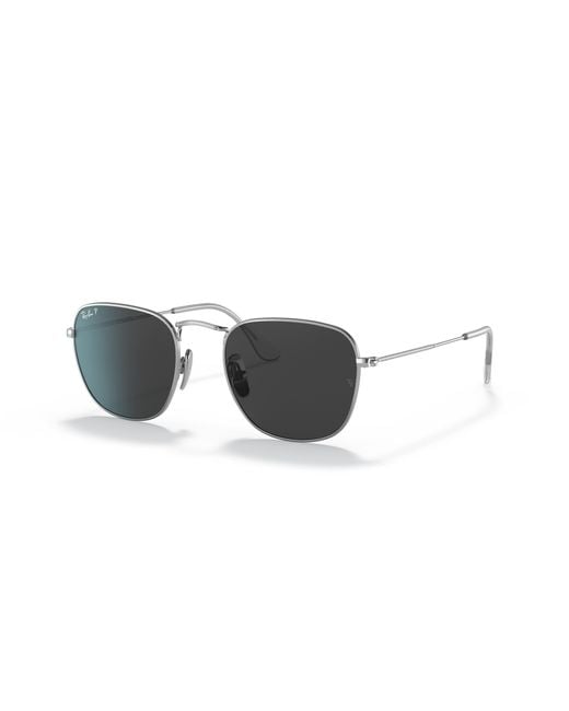 Ray-Ban Frank Titanium Sonnenbrillen Silber Fassung Schwarz Glas Polarisiert 51-20 in Multicolor für Herren