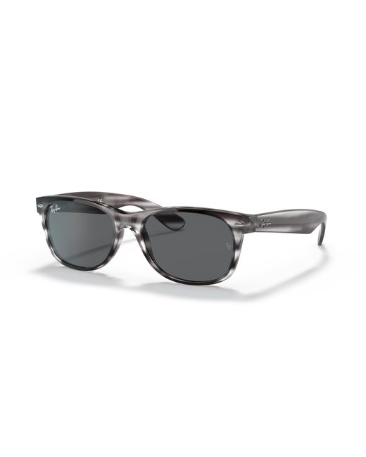 Ray-Ban Multicolor Sunglasses Unisex New Wayfarer Color Mix - Striped Grey Frame Grey Lenses 58-18