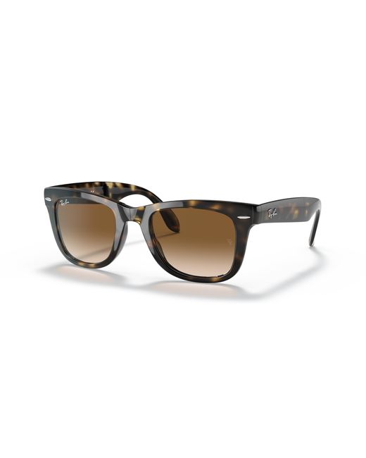 Ray-Ban Black Wayfarer Folding Classic Sunglasses Frame Brown Lenses for men