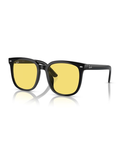 Rb4401d washed lenses lunettes de soleil monture verres yellow Ray-Ban en coloris Black