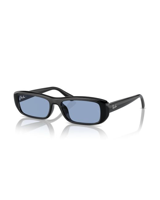 Rb4436d washed lenses bio-based lunettes de soleil monture verres blue Ray-Ban en coloris Black
