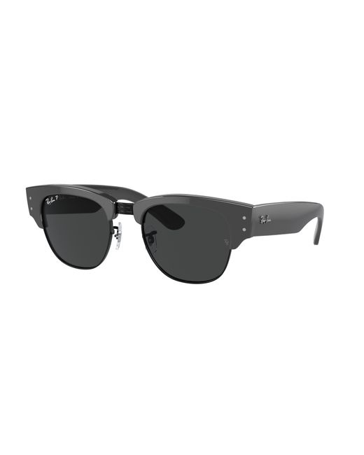 Ray-Ban Mega Clubmaster Sunglasses Grey Frame Black Lenses Polarized 50-21  | Lyst
