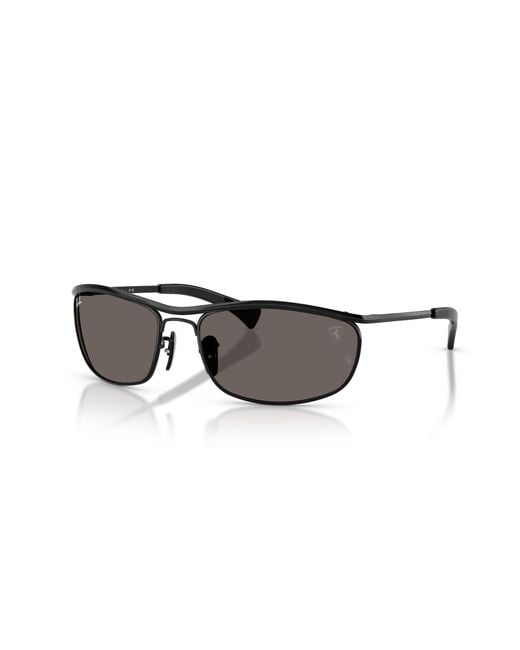 Ray-Ban Black Rb3819m Scuderia Ferrari Collection Sunglasses Frame Grey Lenses