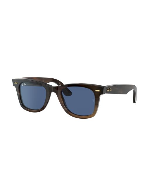 Ray-Ban Sunglasses Unisex Original Wayfarer Horn - Light Brown Frame Blue Lenses 50-22