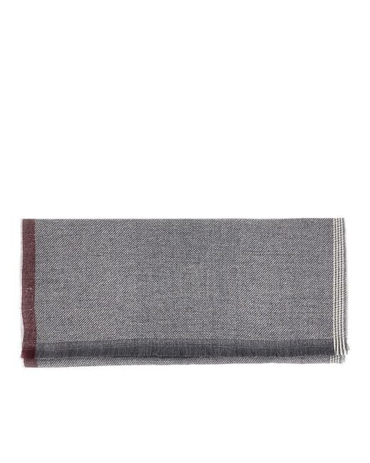 Brunello Cucinelli Gray Cashmere And Wool Scarf for men