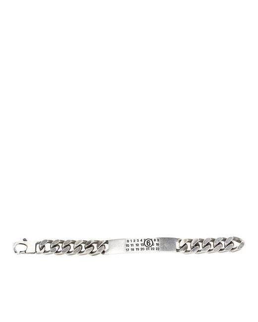 MM6 by Maison Margiela White Logo Plate Bracelet