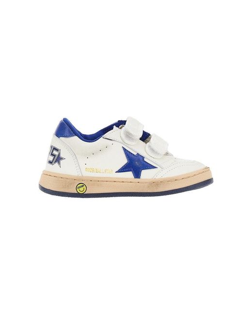 Golden Goose Deluxe Brand Blue 'Ball Star Strap' Leather Sneakers Kids