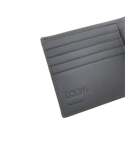 Loewe Gray Grained Leather 'Puzzle' Bi-Fold Wallet for men