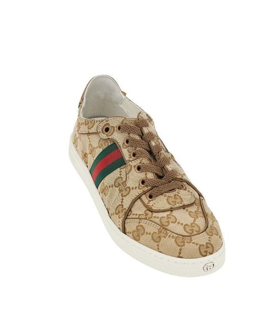 Gucci Brown Original Gg Fabric 'Stretch' Sneakers 9 for men