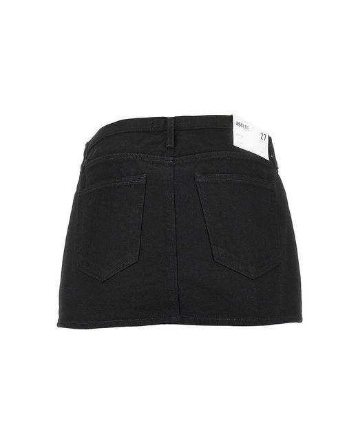 Agolde Black 'Keira' Denim Mini Skirt