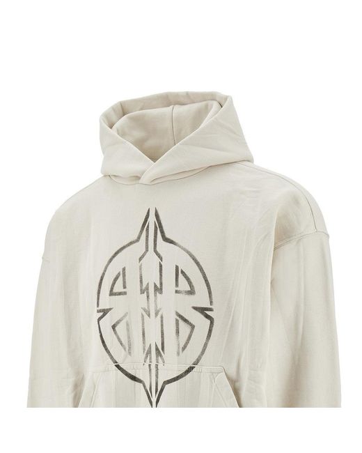 Balenciaga White 'Metal Bb Stencil' Medium Fit Hoodie for men