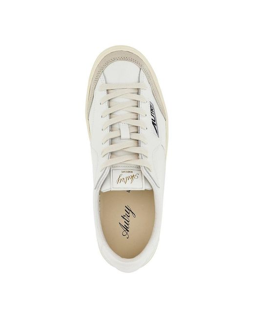 Autry White Windscape Low Leather Sneakers for men