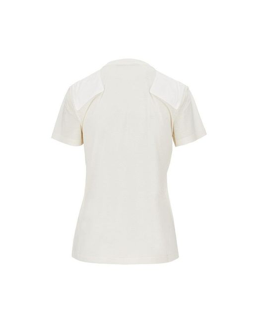 Phoebe Philo White Cotton And Lyocell T-Shirt With Patch