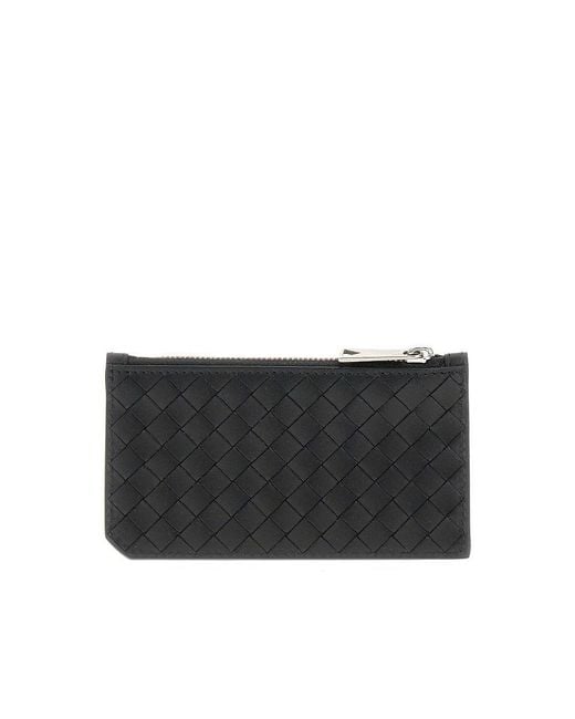 Bottega Veneta Black Imntrecciato Leather Cardholder for men