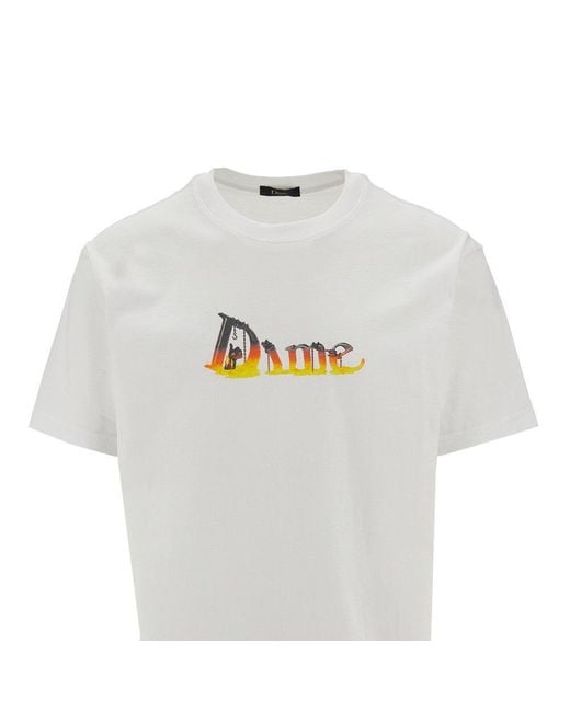 Dime White 'Skynet' Cotton T-Shirt for men