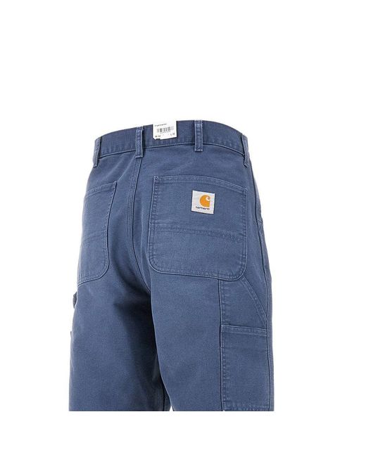 Carhartt Blue Single Knee Cotton Pants for men