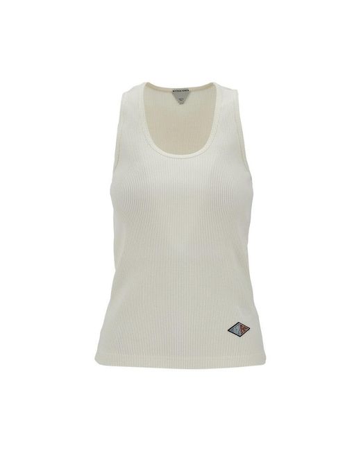 Bottega Veneta Gray Ribbed Cotton Tank Top