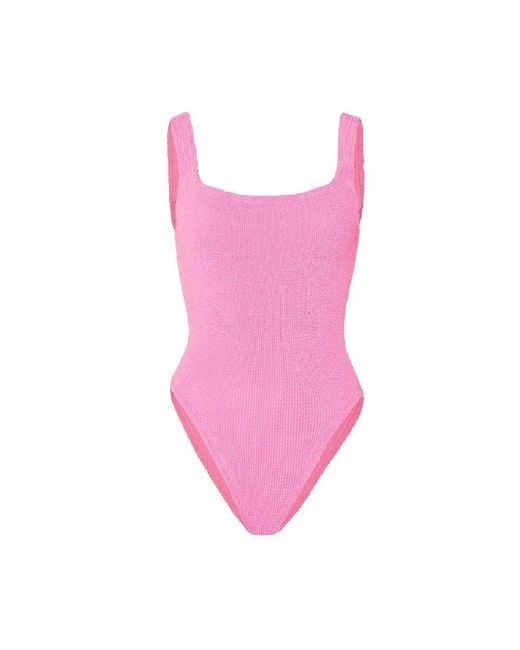 Hunza G Pink 'Square Neck' Swimsuit