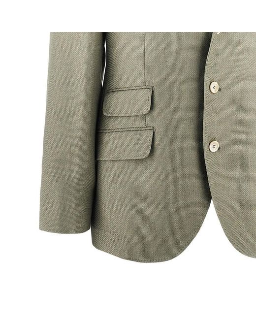 Brunello Cucinelli Green Hopsack 'Cavallo' Jacket for men