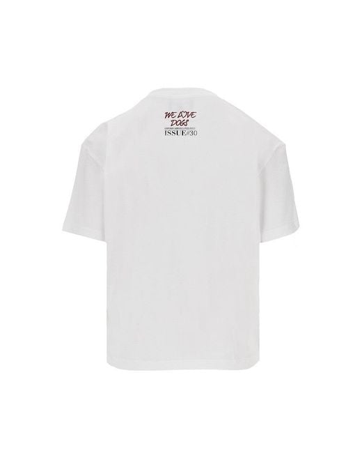 Emporio Armani White Jersey T-Shirt With Print